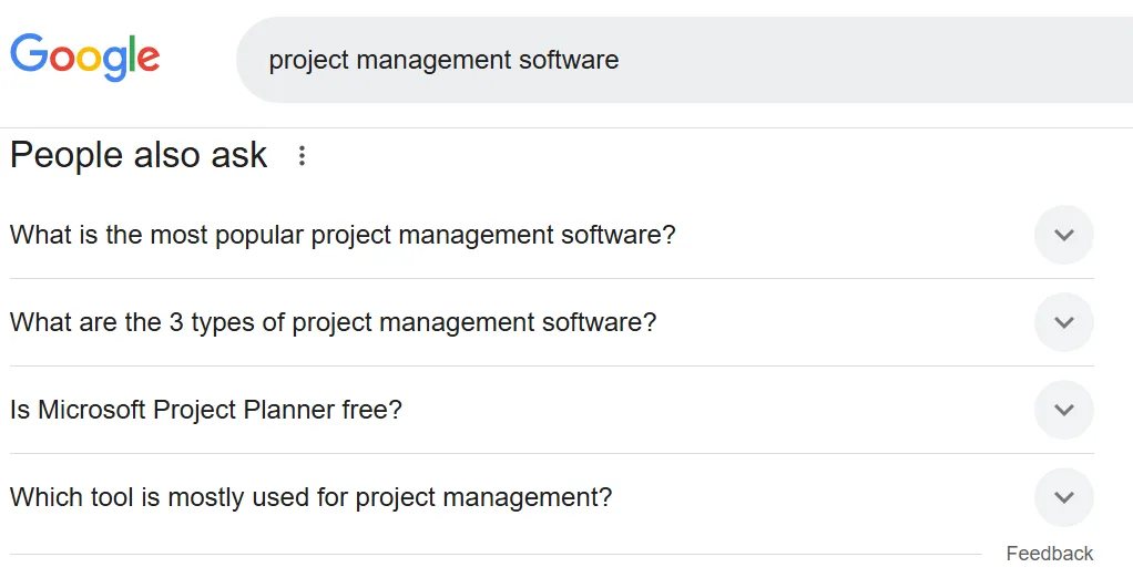Search results for project management software questions