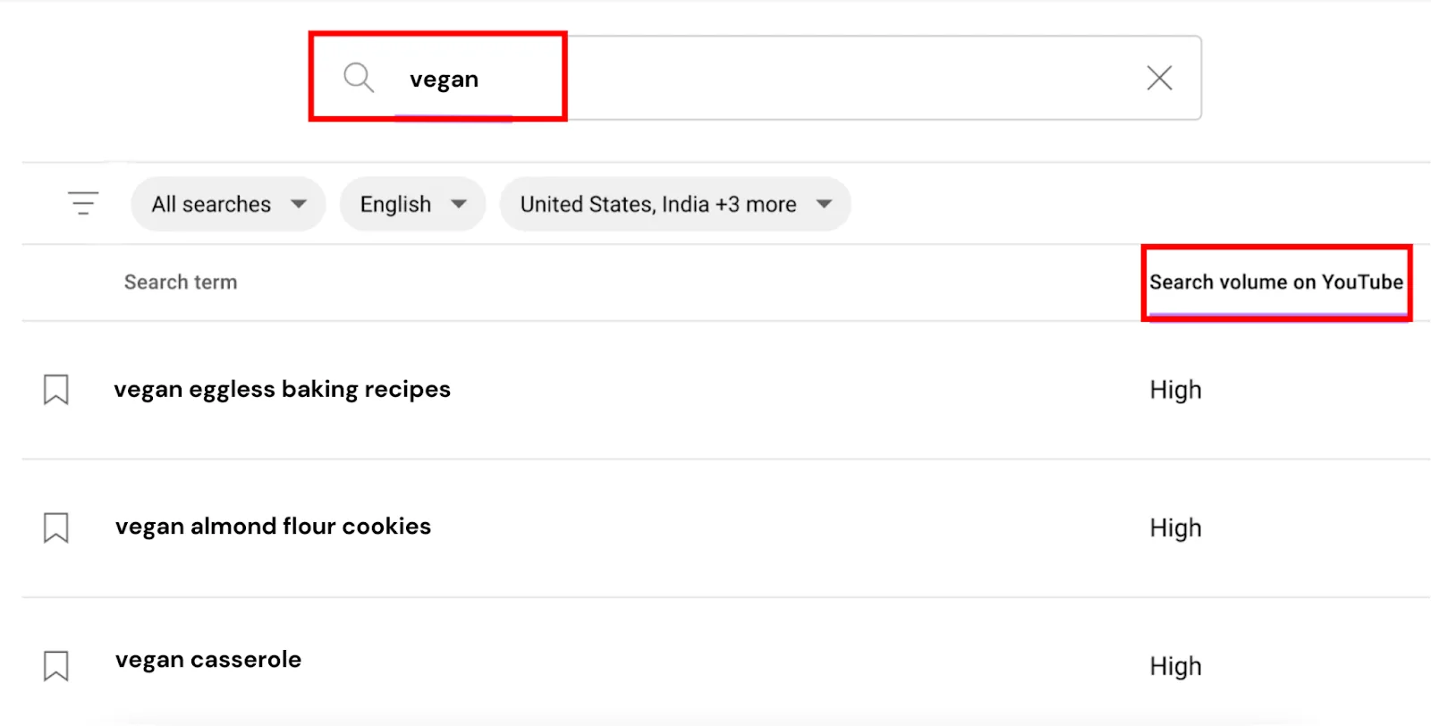 Search results for vegan recipes, including baking and casseroles.