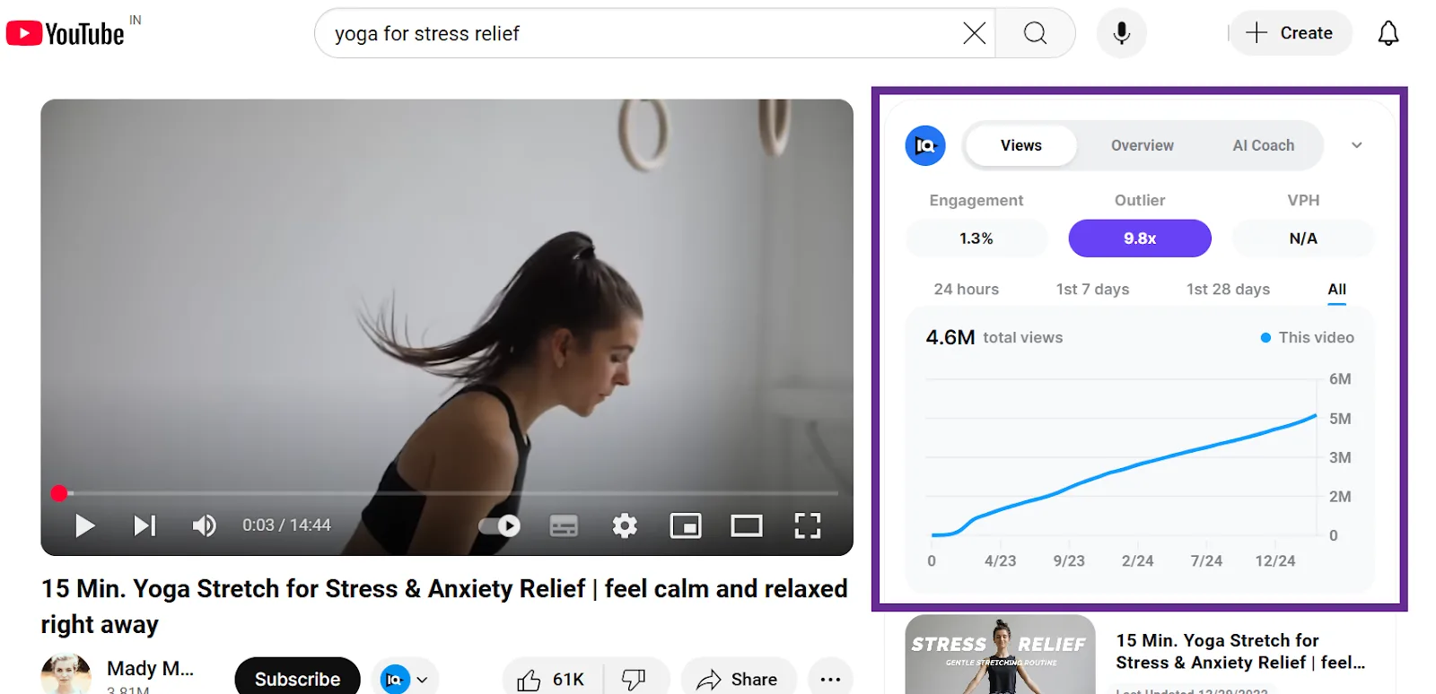 15-minute yoga stretch video for stress and anxiety relief.