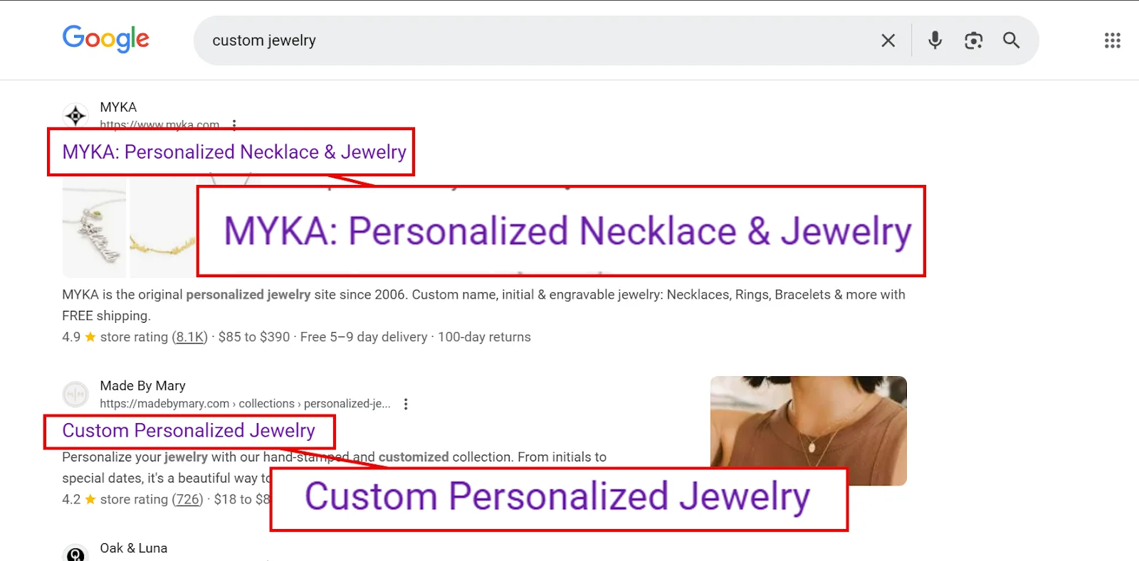 Custom personalized jewelry options showcasing necklaces and bracelets.