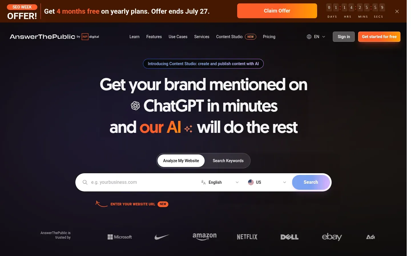AnswerThePublic website