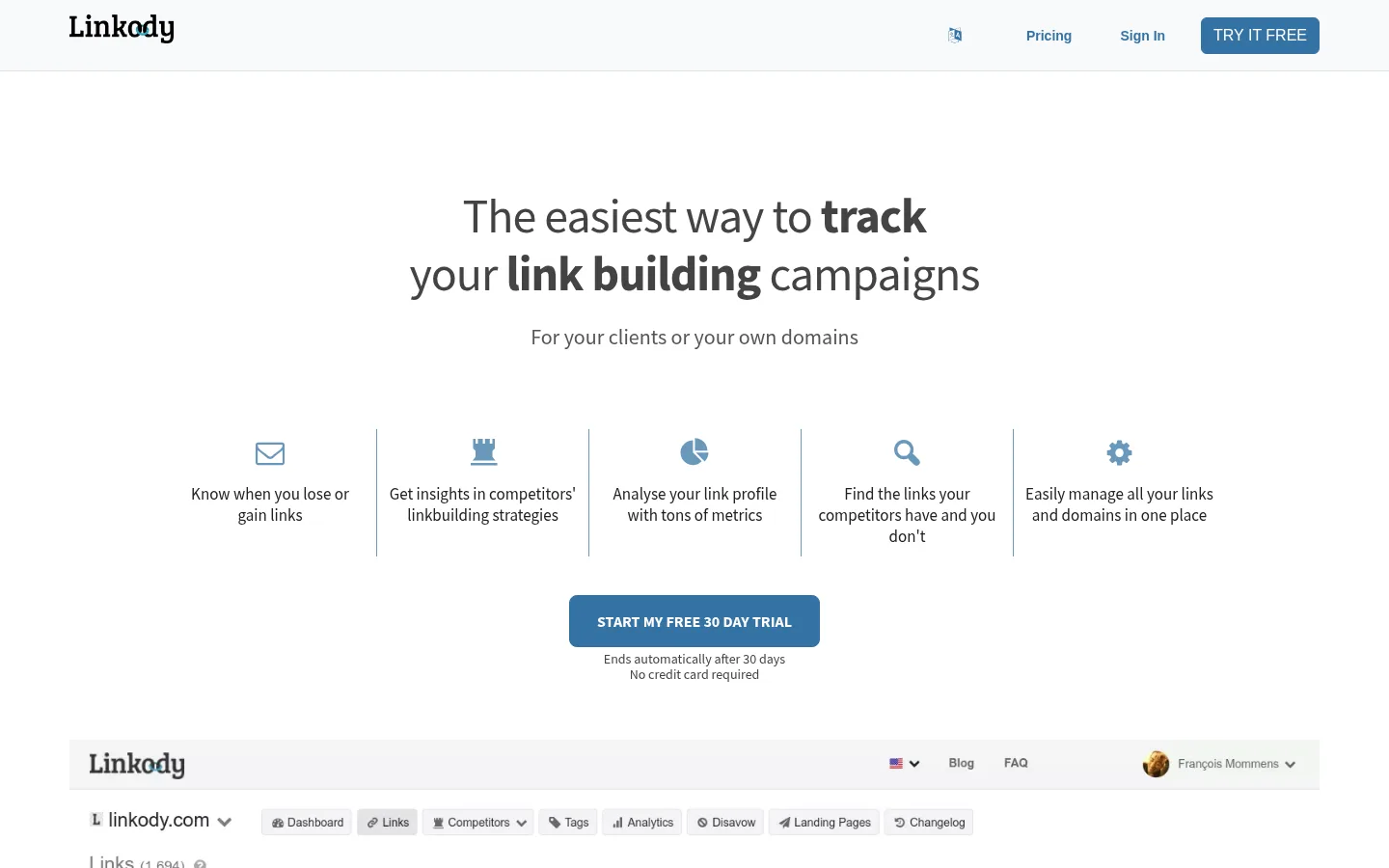 Linkody website