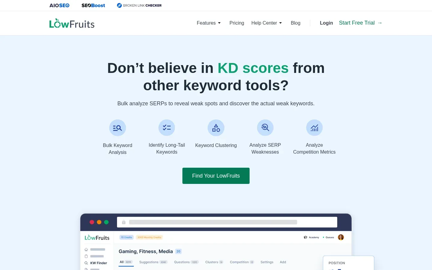 LowFruits website