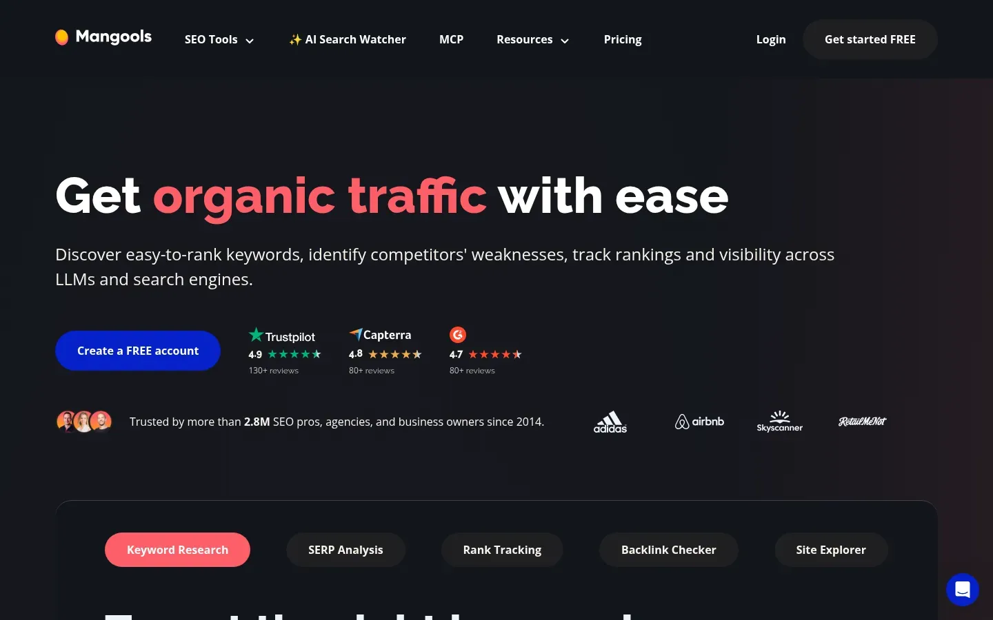 Mangools website