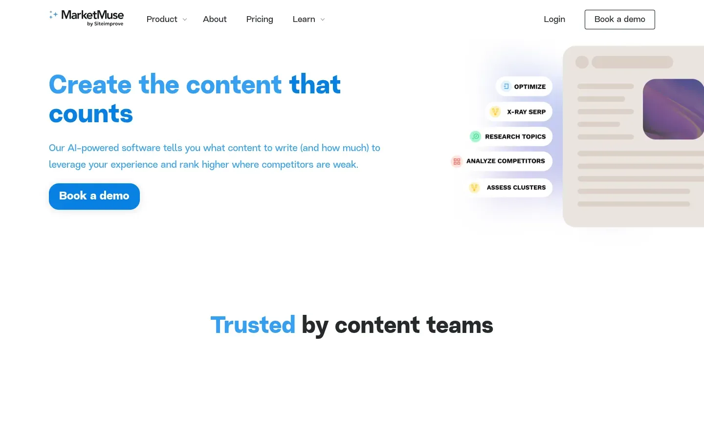 MarketMuse website