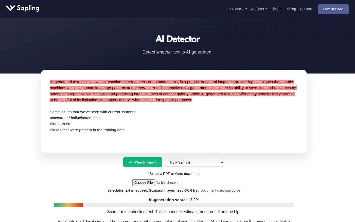 Sapling website