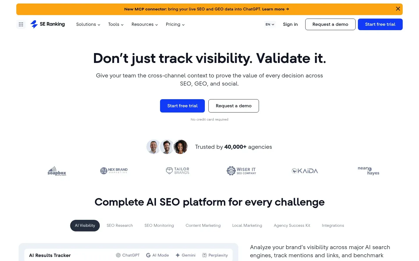 SE Ranking website