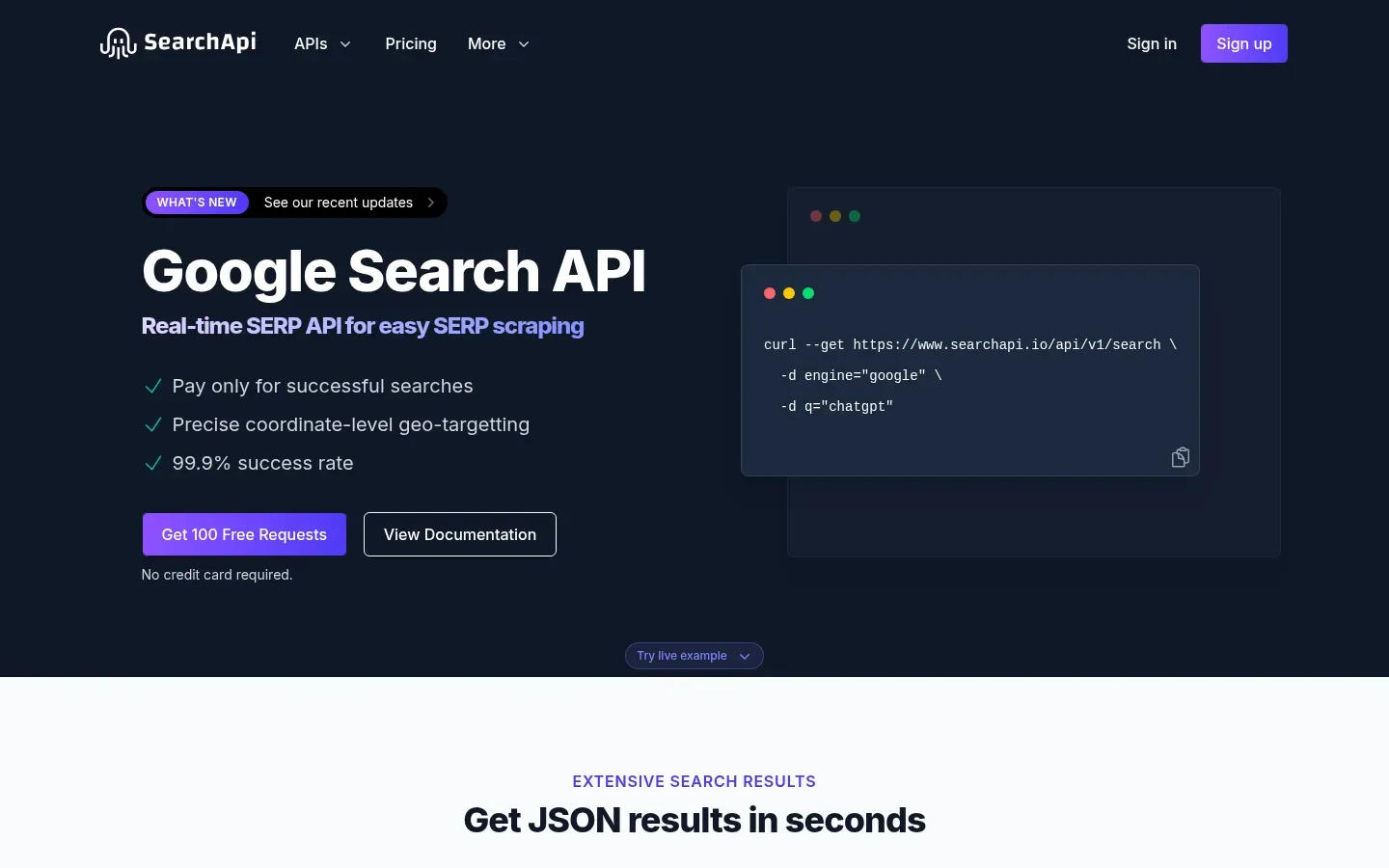 SearchApi website