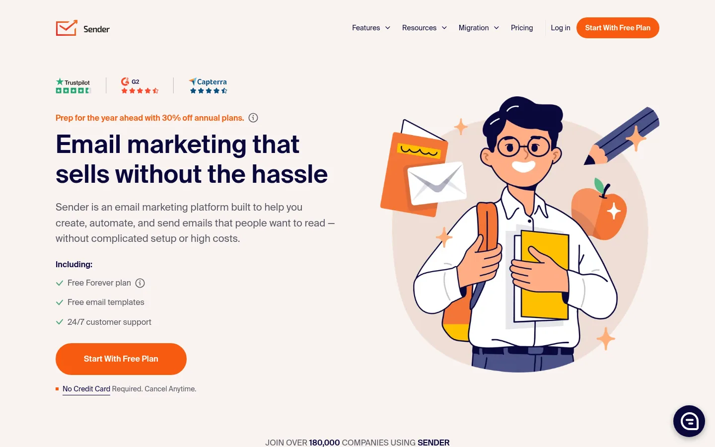Sender.net website