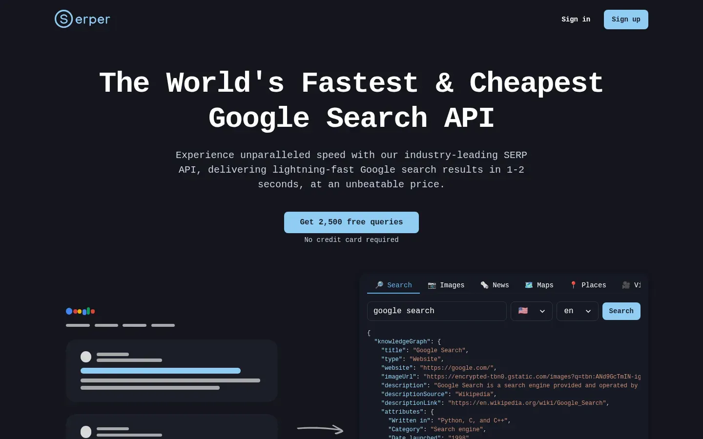 Serper website